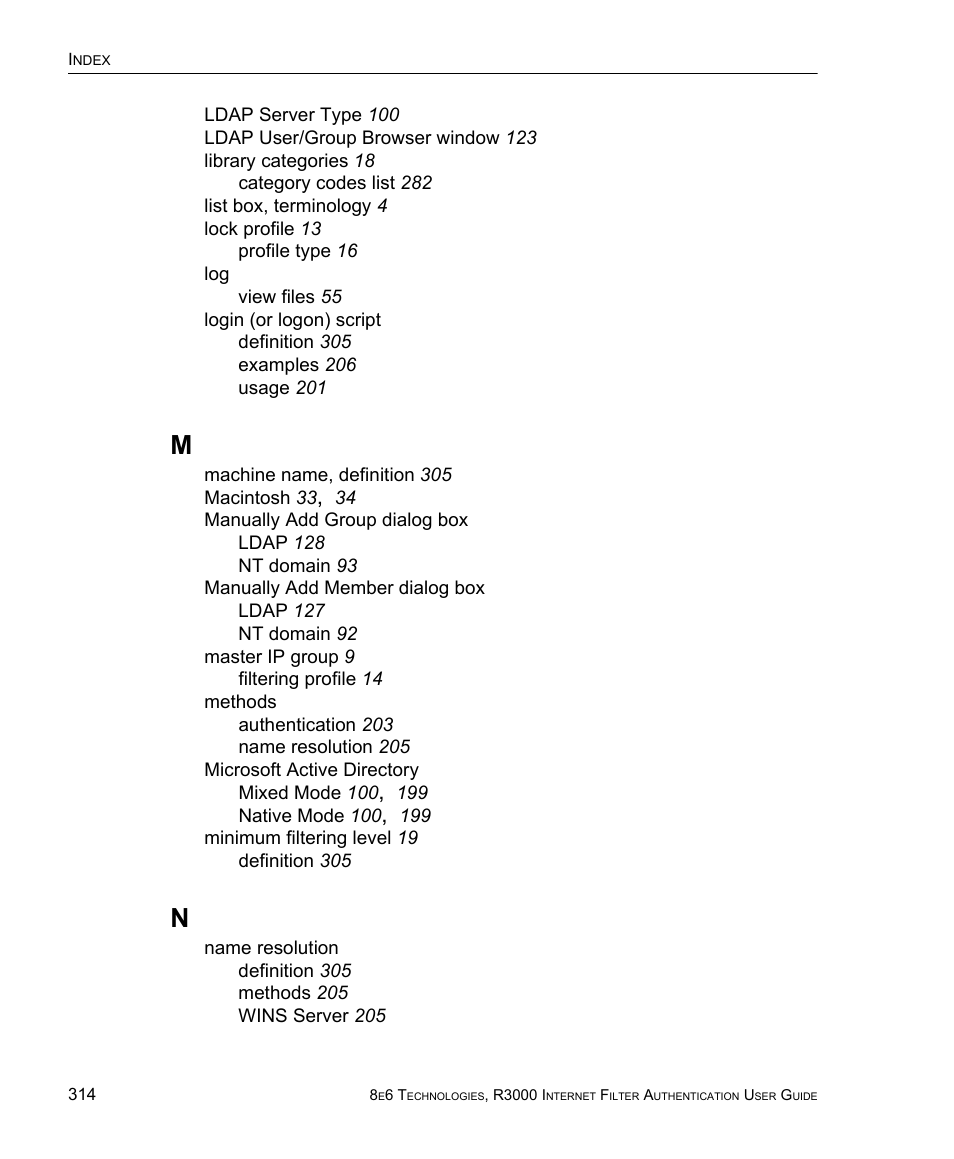 8e6 Technologies Enterprise Filter Authentication R3000 User Manual | Page 328 / 333