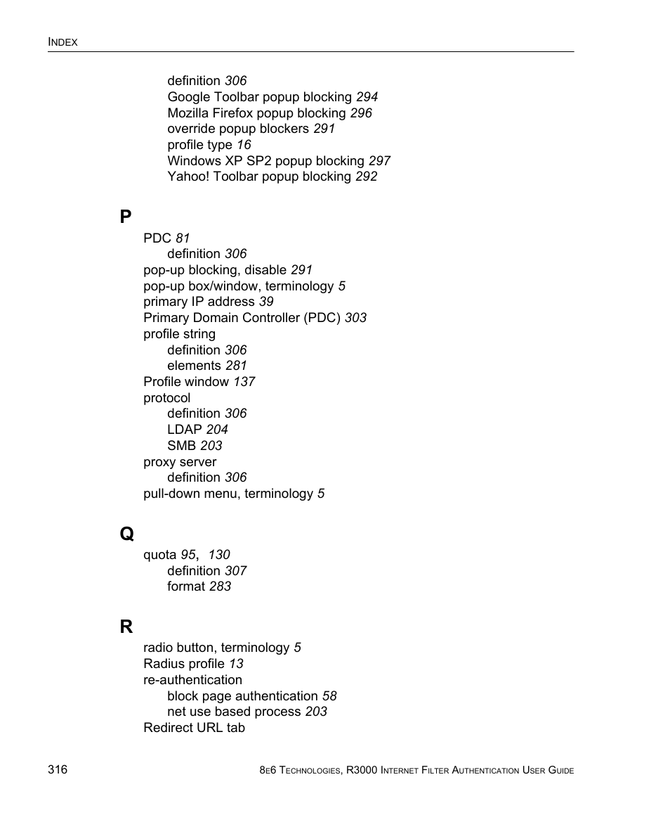 8e6 Technologies Enterprise Filter Authentication R3000 User Manual | Page 330 / 333