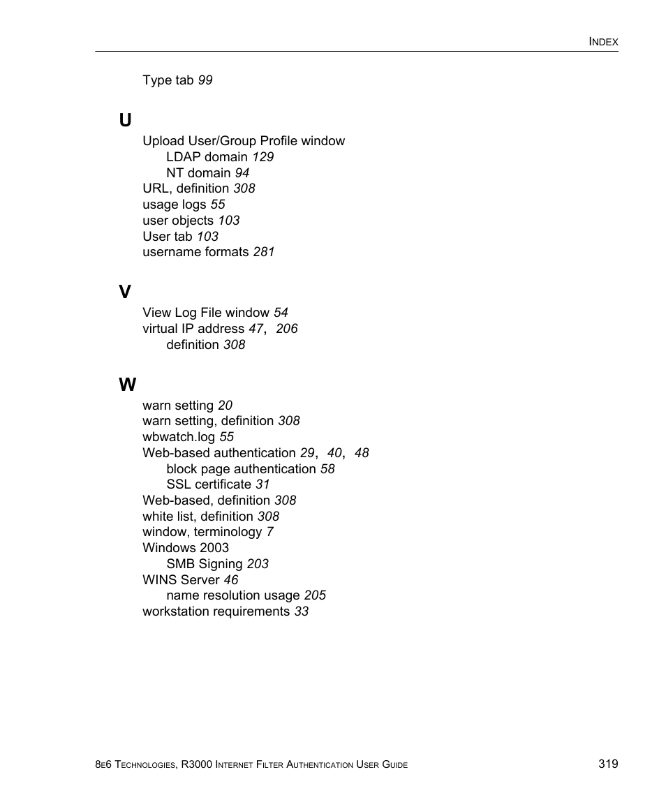 8e6 Technologies Enterprise Filter Authentication R3000 User Manual | Page 333 / 333