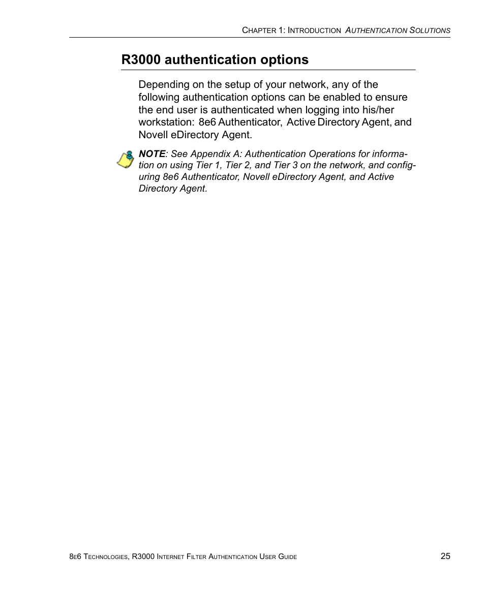 R3000 authentication options | 8e6 Technologies Enterprise Filter Authentication R3000 User Manual | Page 39 / 333