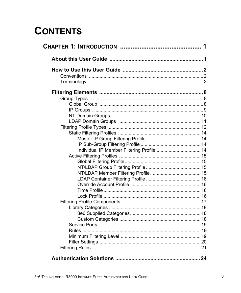 8e6 Technologies Enterprise Filter Authentication R3000 User Manual | Page 5 / 333