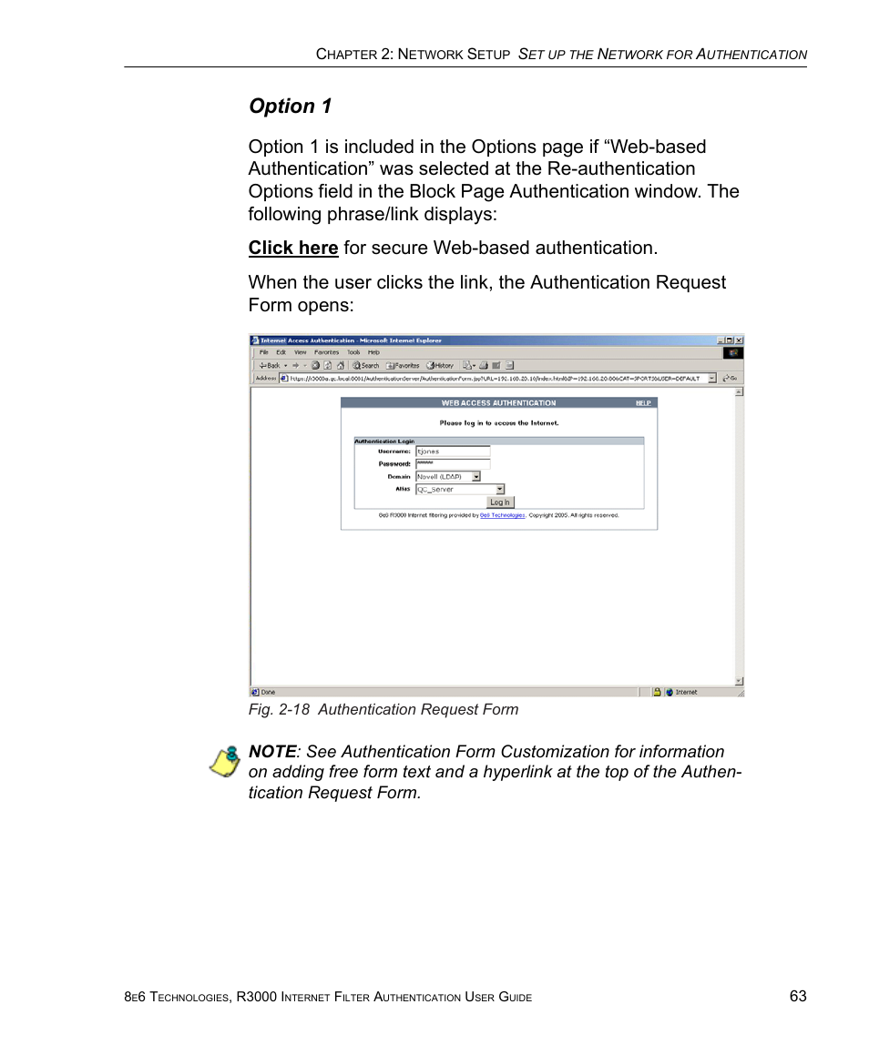 Option 1 | 8e6 Technologies Enterprise Filter Authentication R3000 User Manual | Page 77 / 333