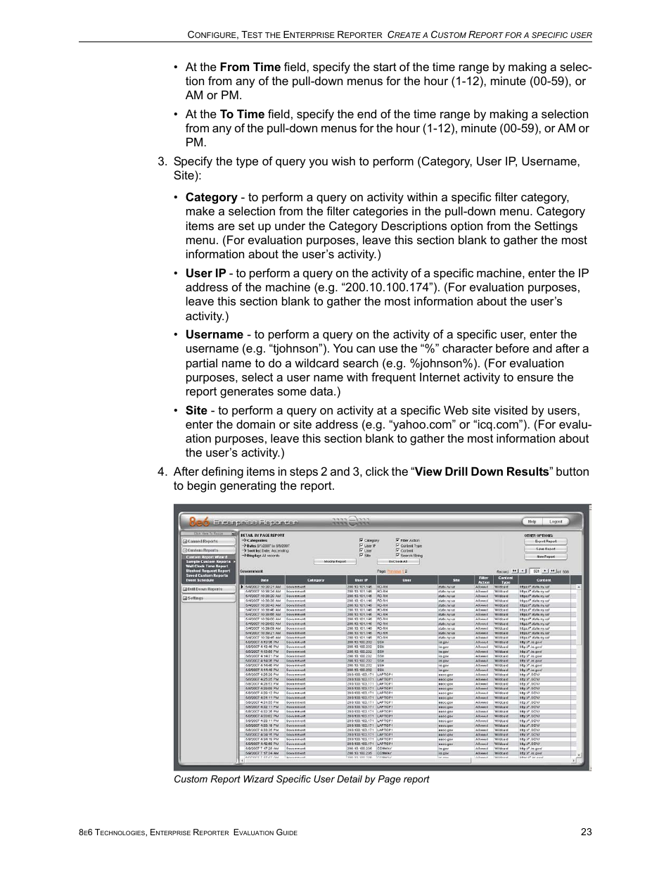 8e6 Technologies Enterprise Reporter ER HL/SL User Manual | Page 27 / 48