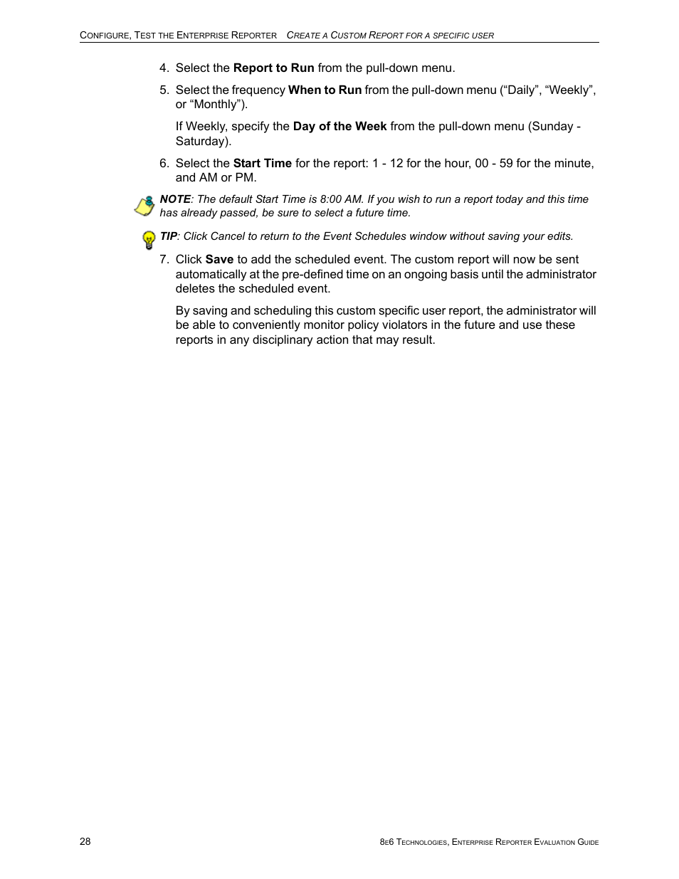 8e6 Technologies Enterprise Reporter ER HL/SL User Manual | Page 32 / 48