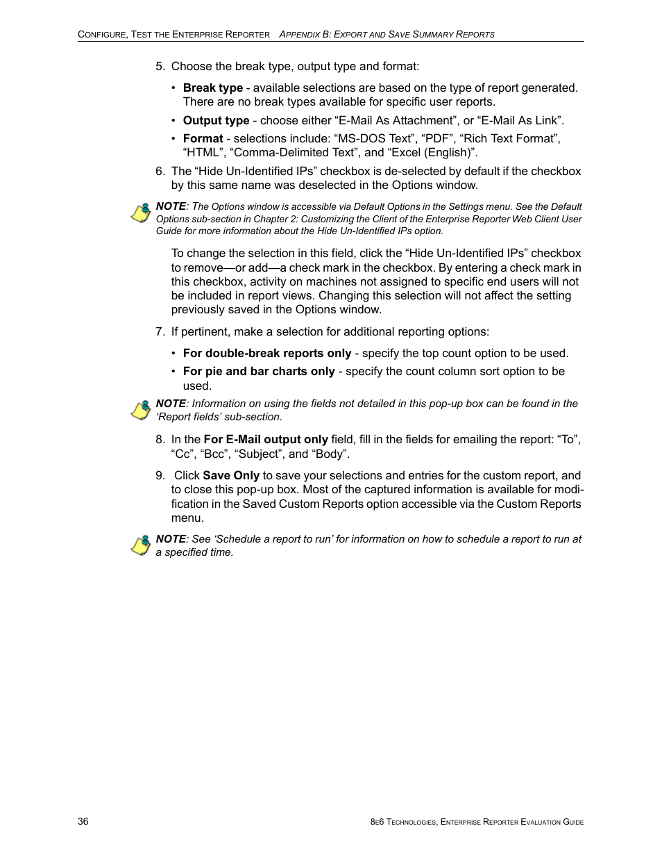 8e6 Technologies Enterprise Reporter ER HL/SL User Manual | Page 40 / 48