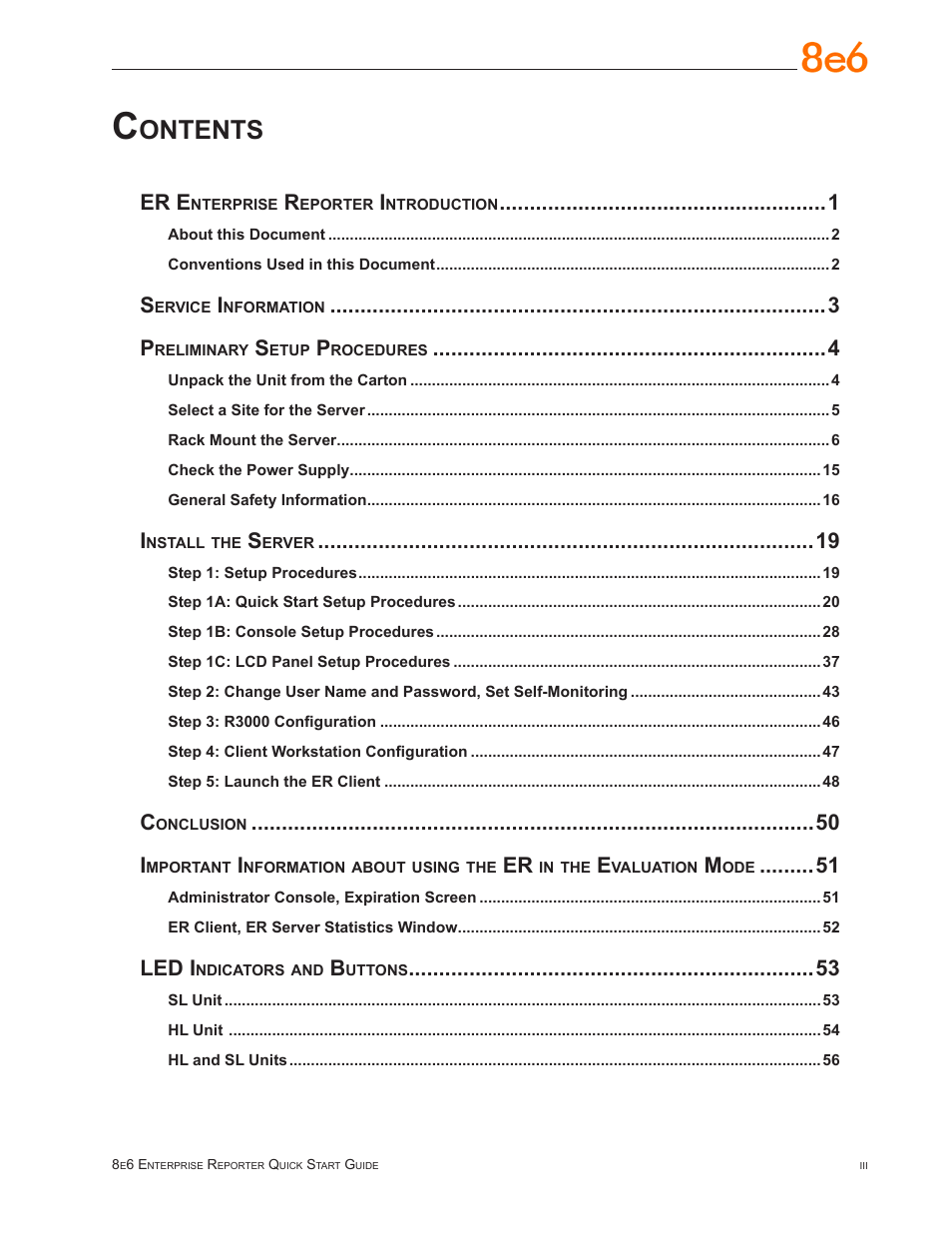 8e6 Technologies Enterprise Reporter SL-002-002 User Manual | Page 3 / 76