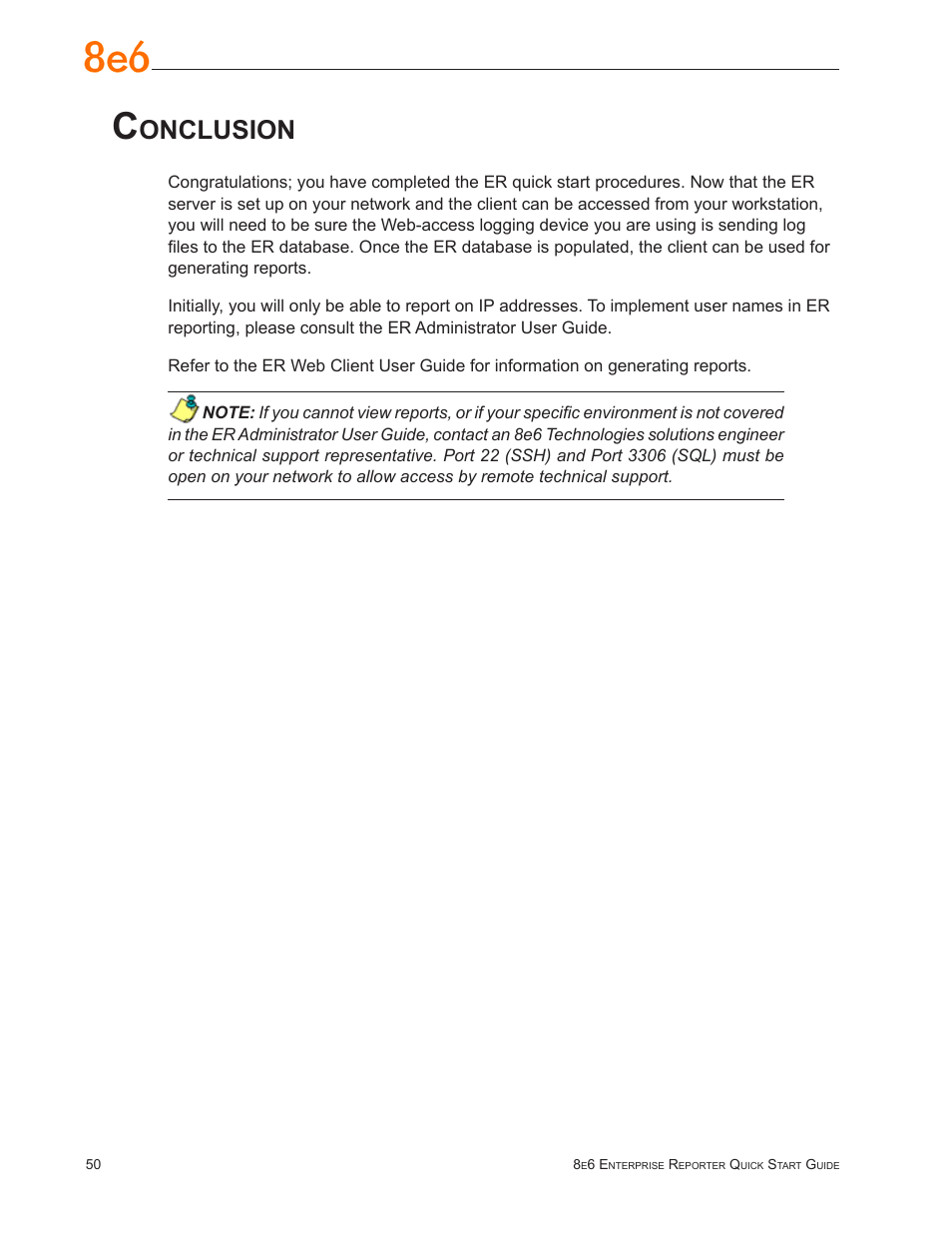 Conclusion, Onclusion | 8e6 Technologies Enterprise Reporter SL-002-002 User Manual | Page 54 / 76