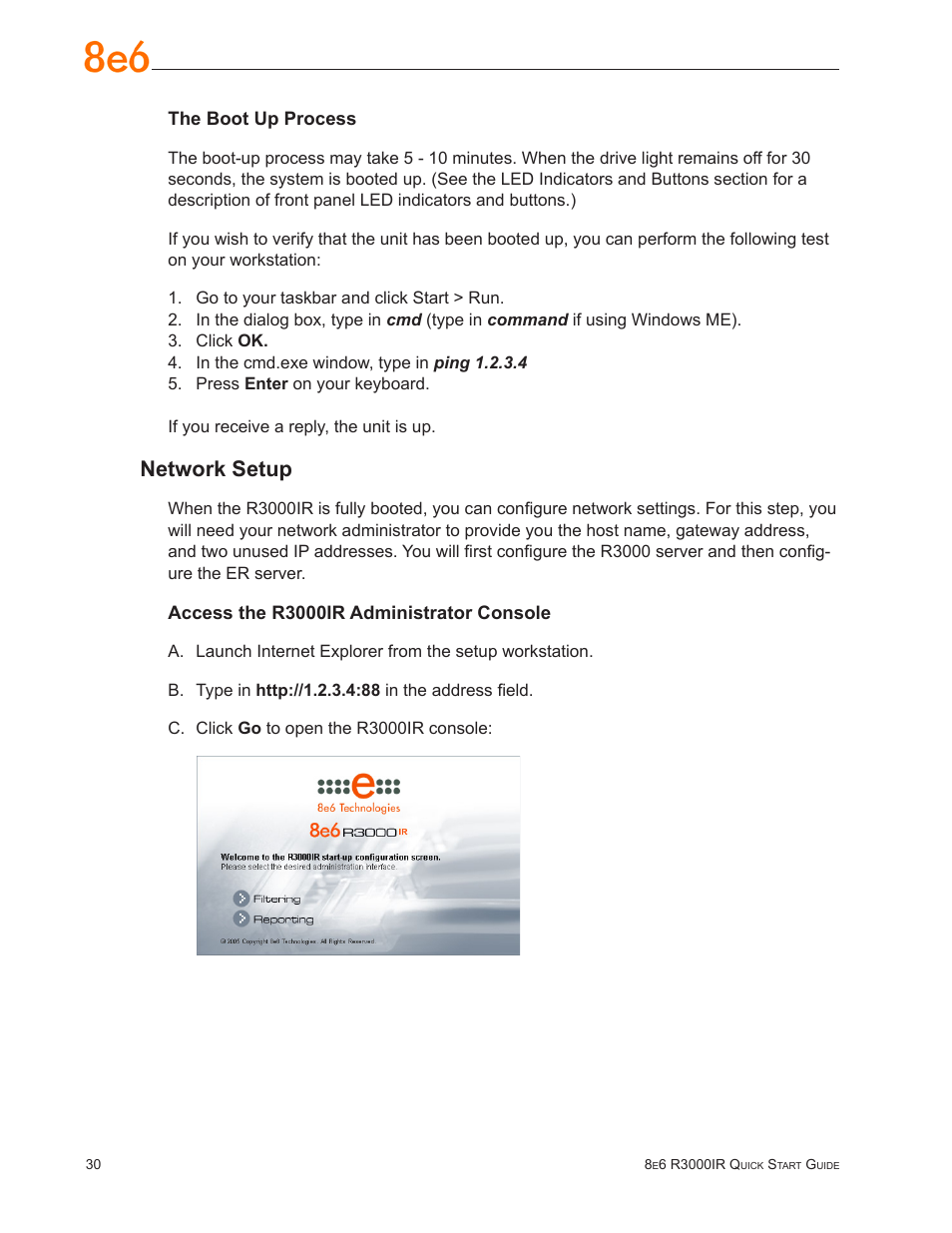 Network setup | 8e6 Technologies Enterprise Filter R3000IR User Manual | Page 34 / 64