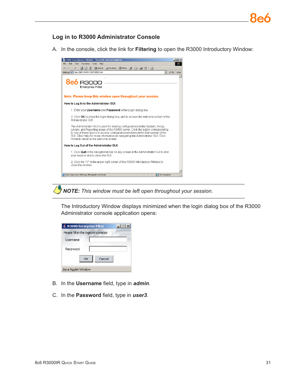 8e6 Technologies Enterprise Filter R3000IR User Manual | Page 35 / 64