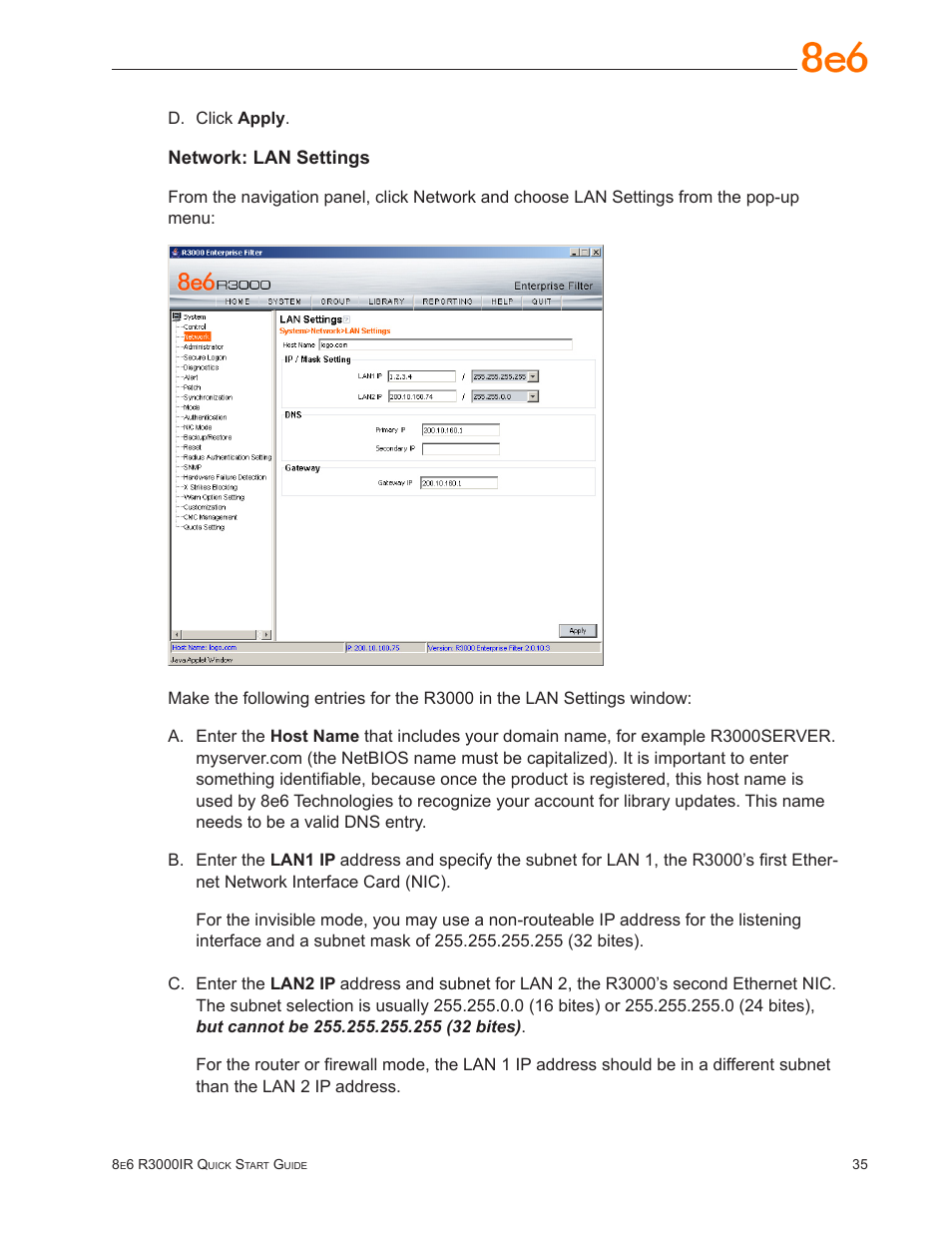 8e6 Technologies Enterprise Filter R3000IR User Manual | Page 39 / 64