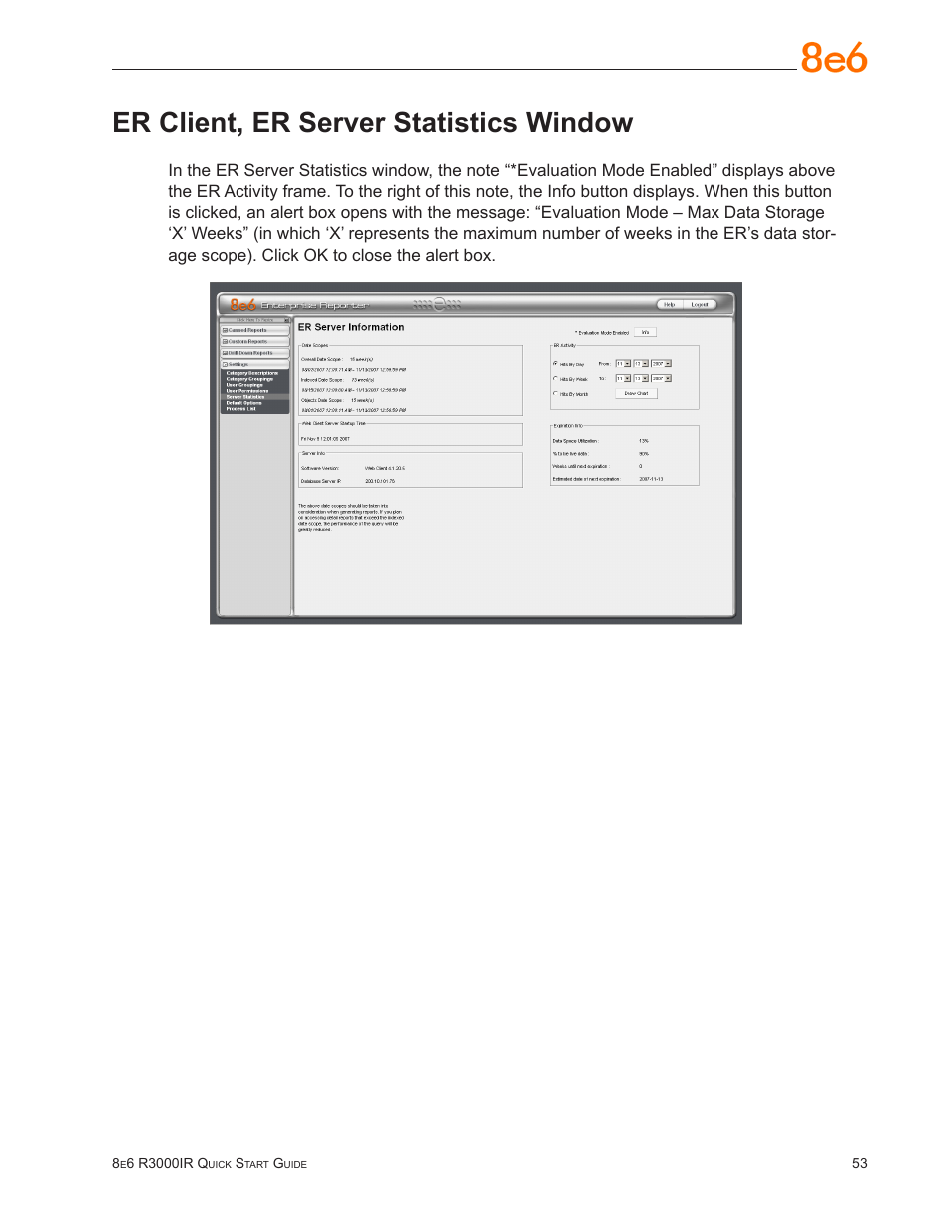 Er client, er server statistics window | 8e6 Technologies Enterprise Filter R3000IR User Manual | Page 57 / 64