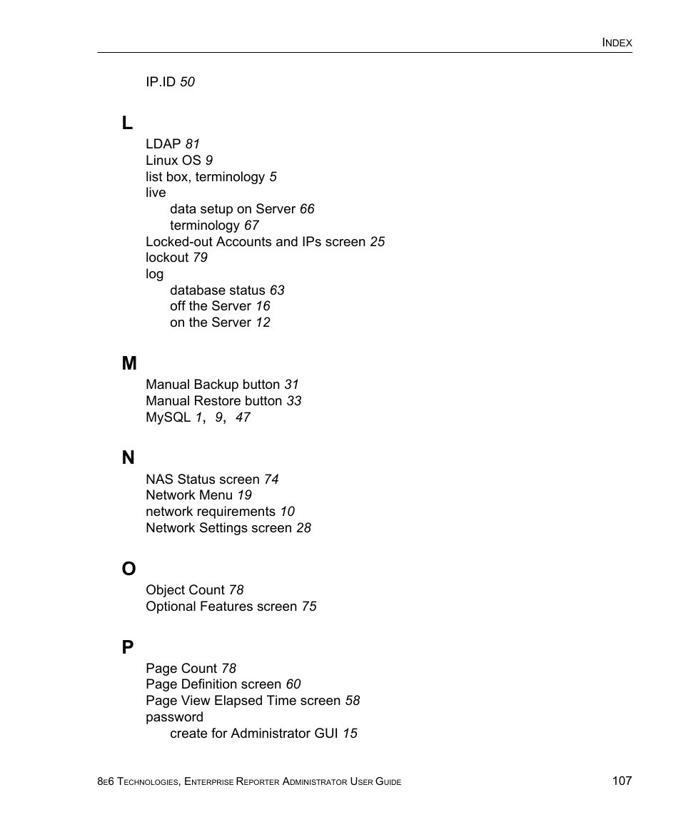 8e6 Technologies ER 4.0 User Manual | Page 115 / 118