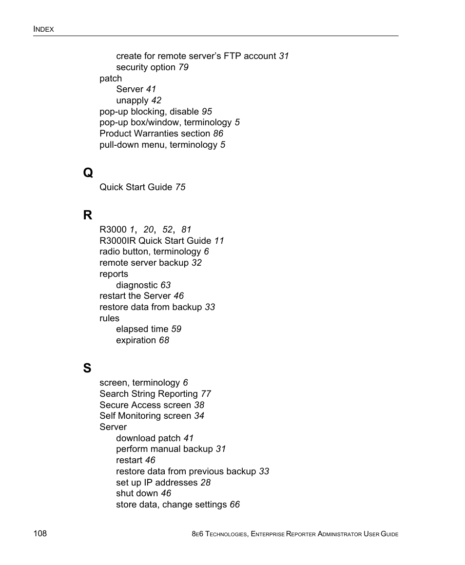 8e6 Technologies ER 4.0 User Manual | Page 116 / 118