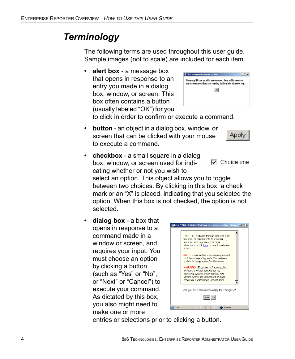 Terminology | 8e6 Technologies ER 4.0 User Manual | Page 12 / 118