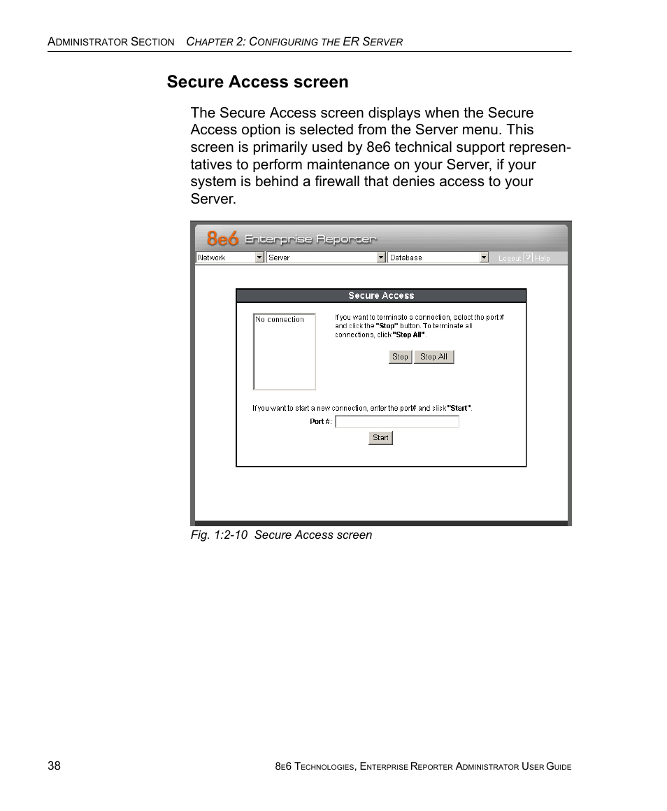 Secure access screen | 8e6 Technologies ER 4.0 User Manual | Page 46 / 118