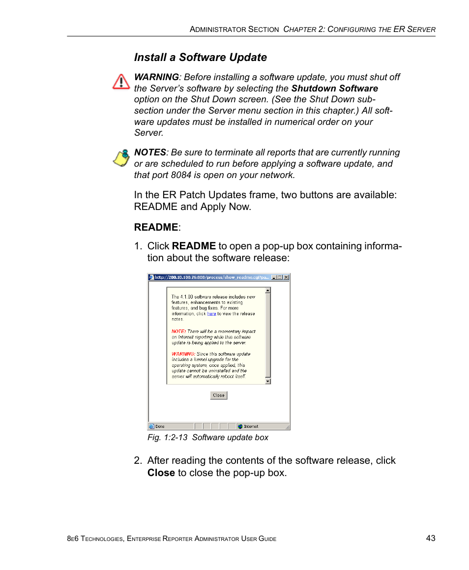 Install a software update | 8e6 Technologies ER 4.0 User Manual | Page 51 / 118