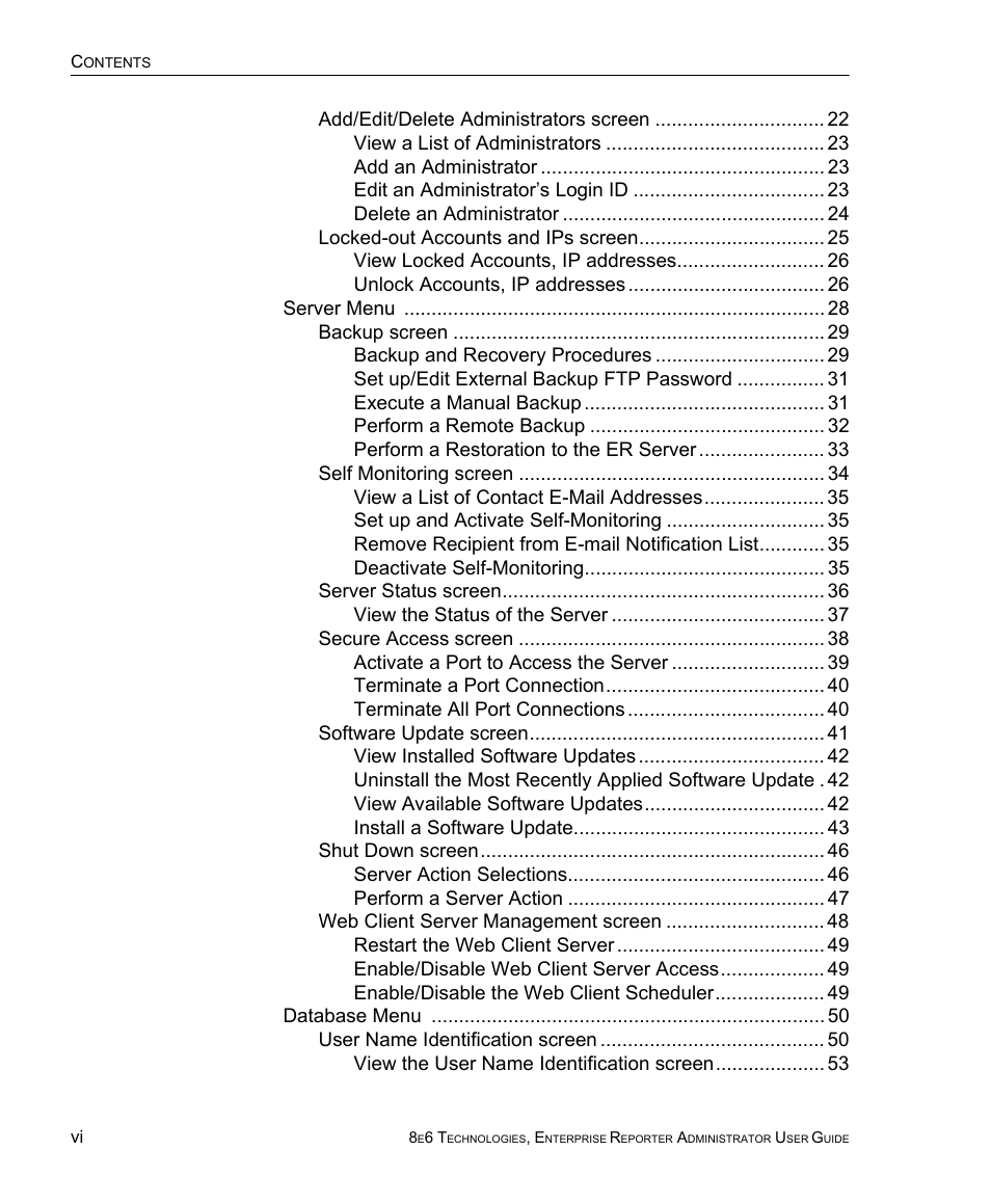 8e6 Technologies ER 4.0 User Manual | Page 6 / 118