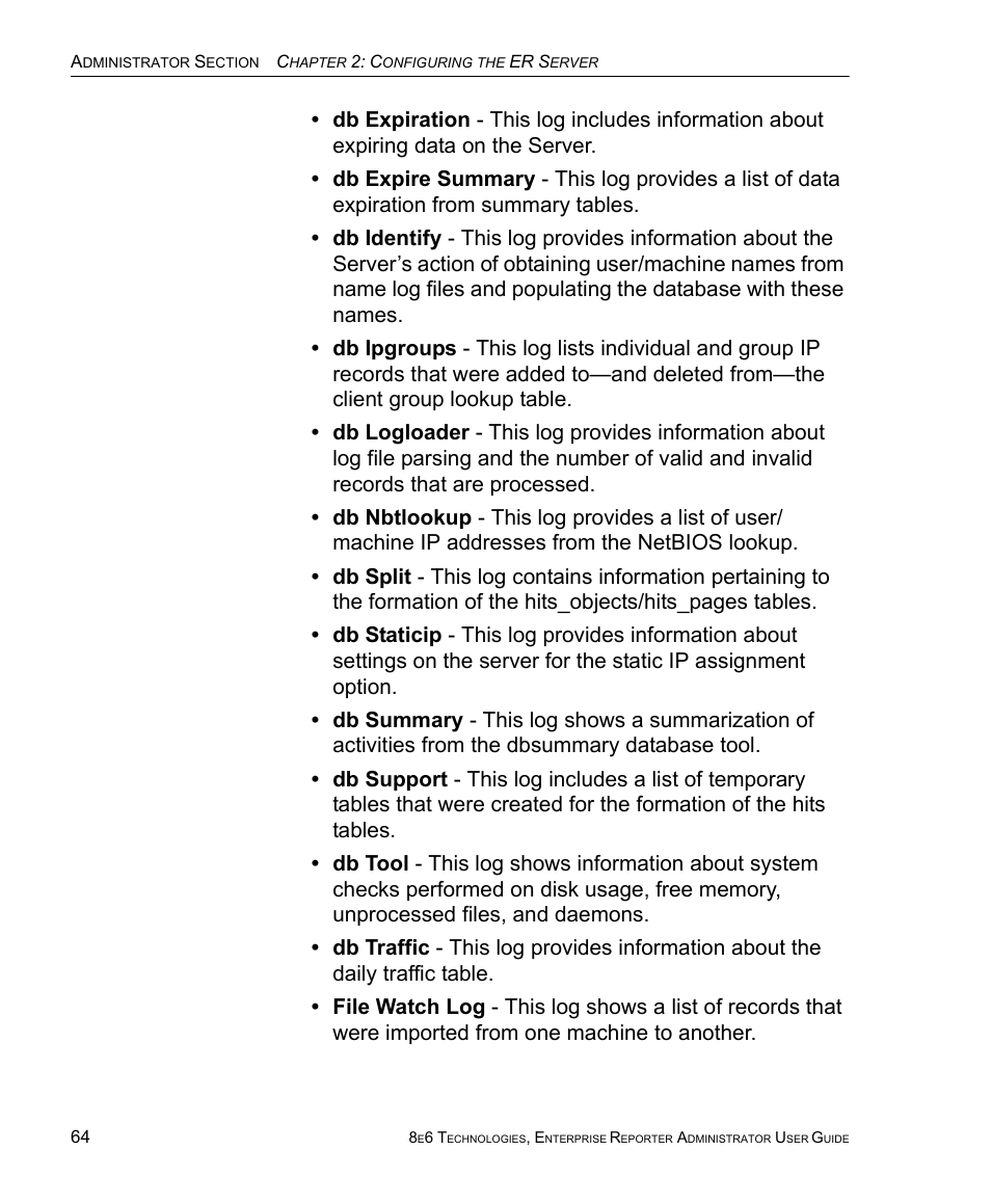 8e6 Technologies ER 4.0 User Manual | Page 72 / 118