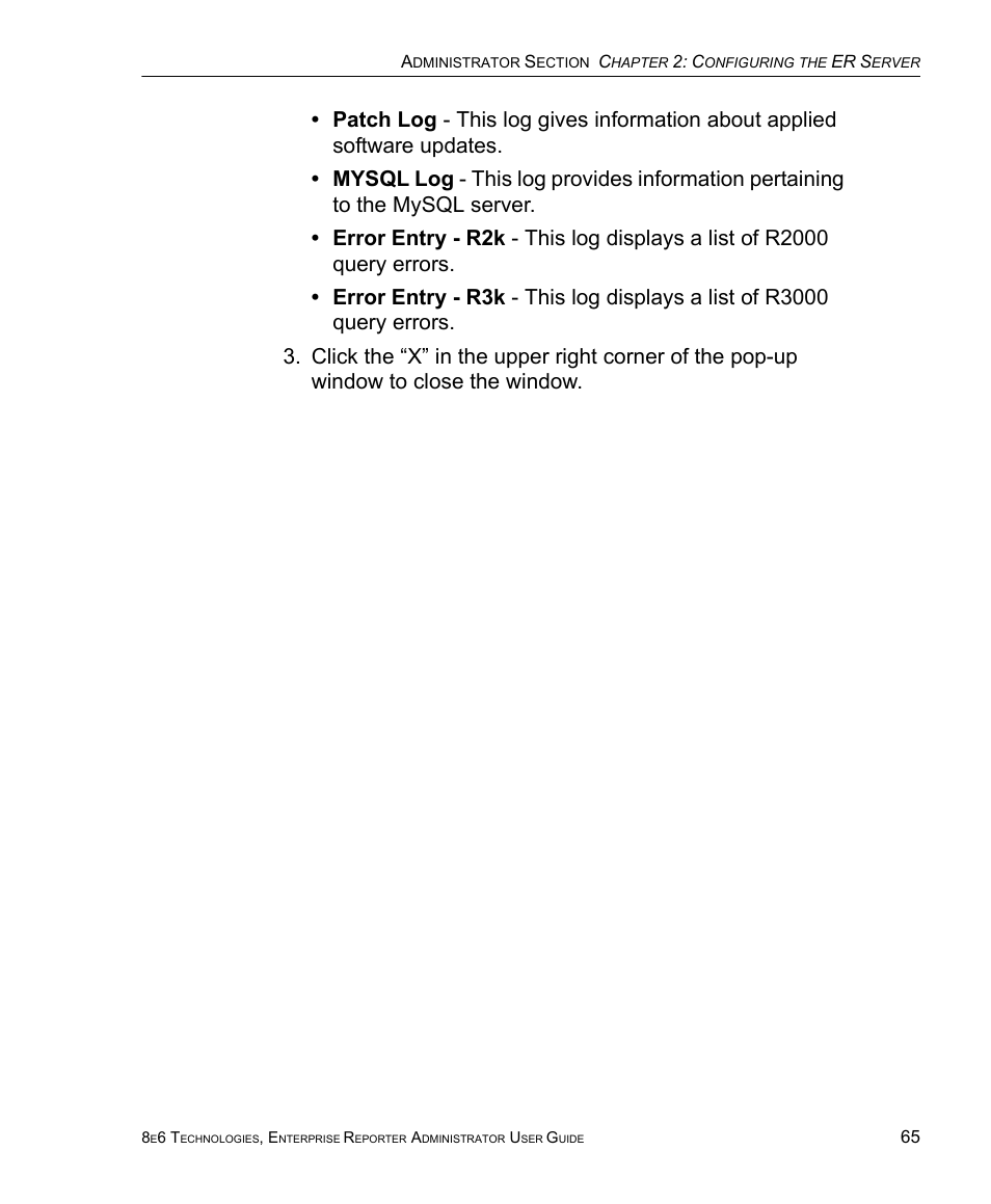 8e6 Technologies ER 4.0 User Manual | Page 73 / 118