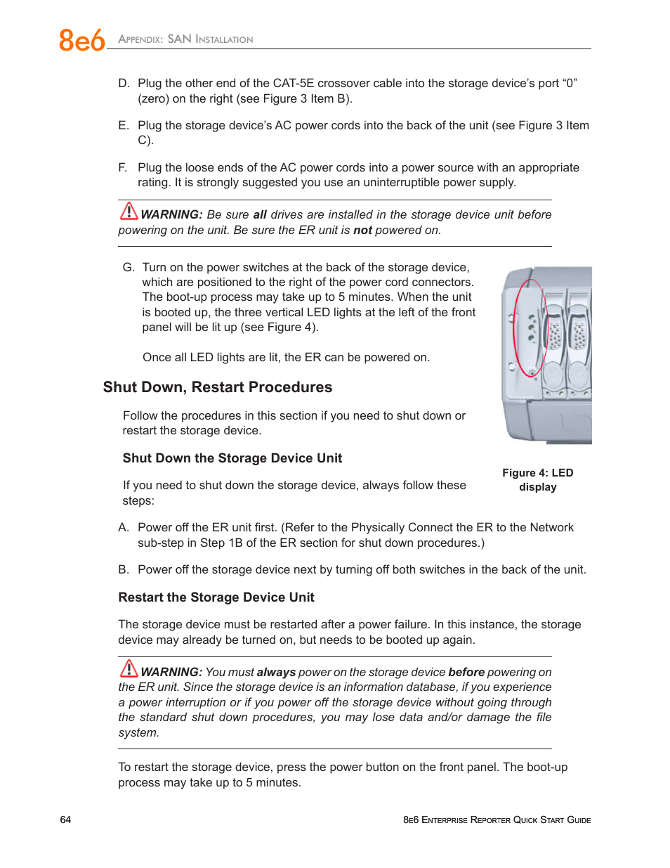 Shut down, restart procedures | 8e6 Technologies ER3-100 (5K02-55) User Manual | Page 68 / 74