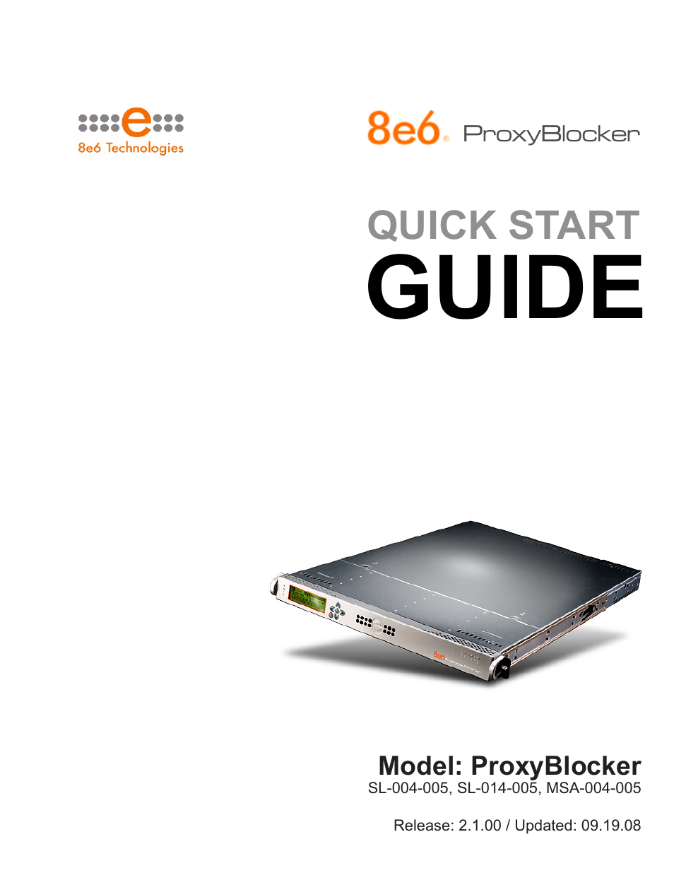 8e6 Technologies ProxyBlocker User Manual | 66 pages