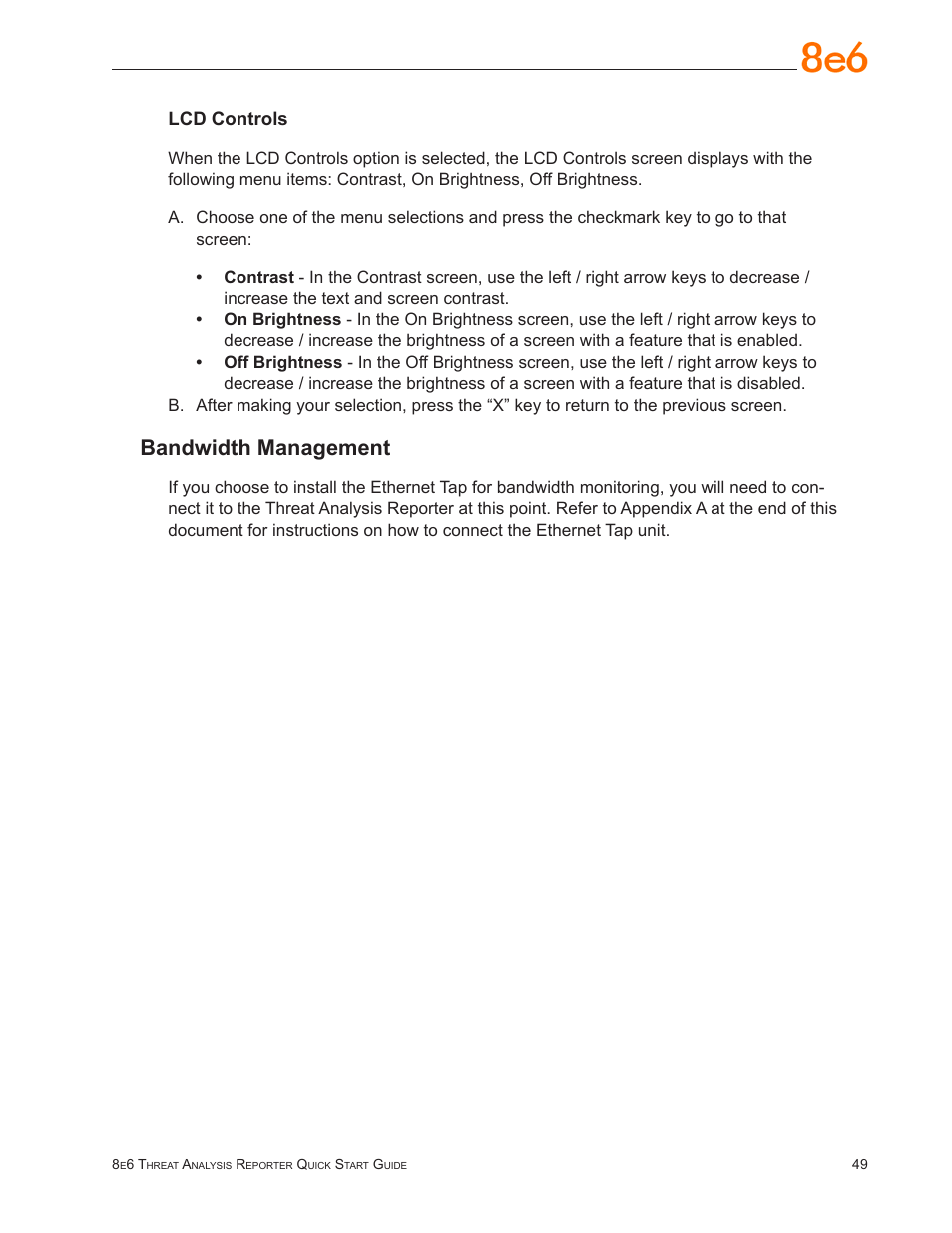 Bandwidth management | 8e6 Technologies Threat Analysis Reporter TAR User Manual | Page 53 / 76