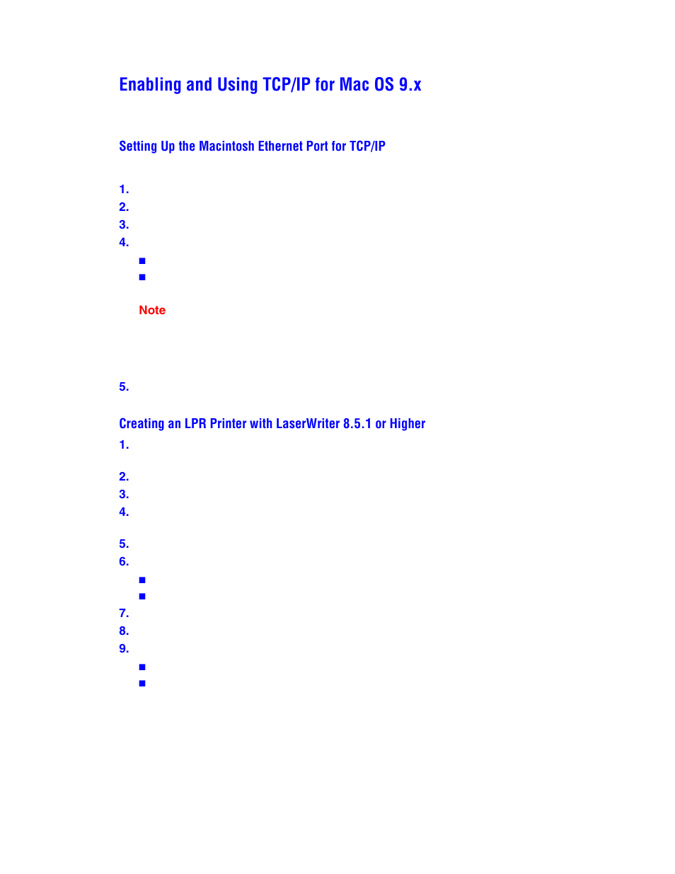 Enabling and using tcp/ip for mac os 9.x | 2nd Ave. Xerox Phaser Color Laser Printer 7750 User Manual | Page 2 / 6