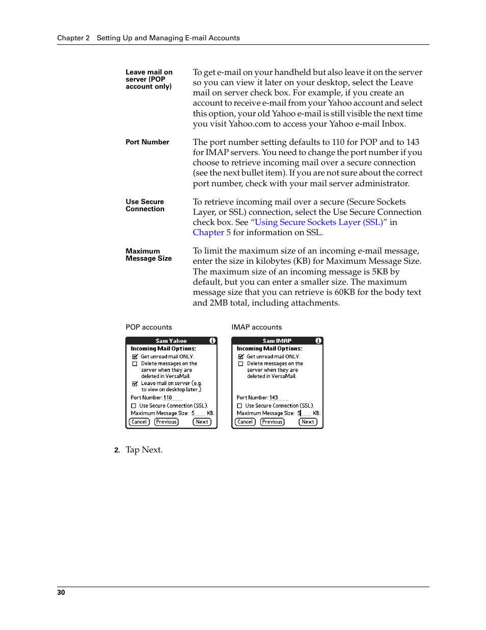 2nd Ave. Palm VersaMail 2.5 User Manual | Page 36 / 166