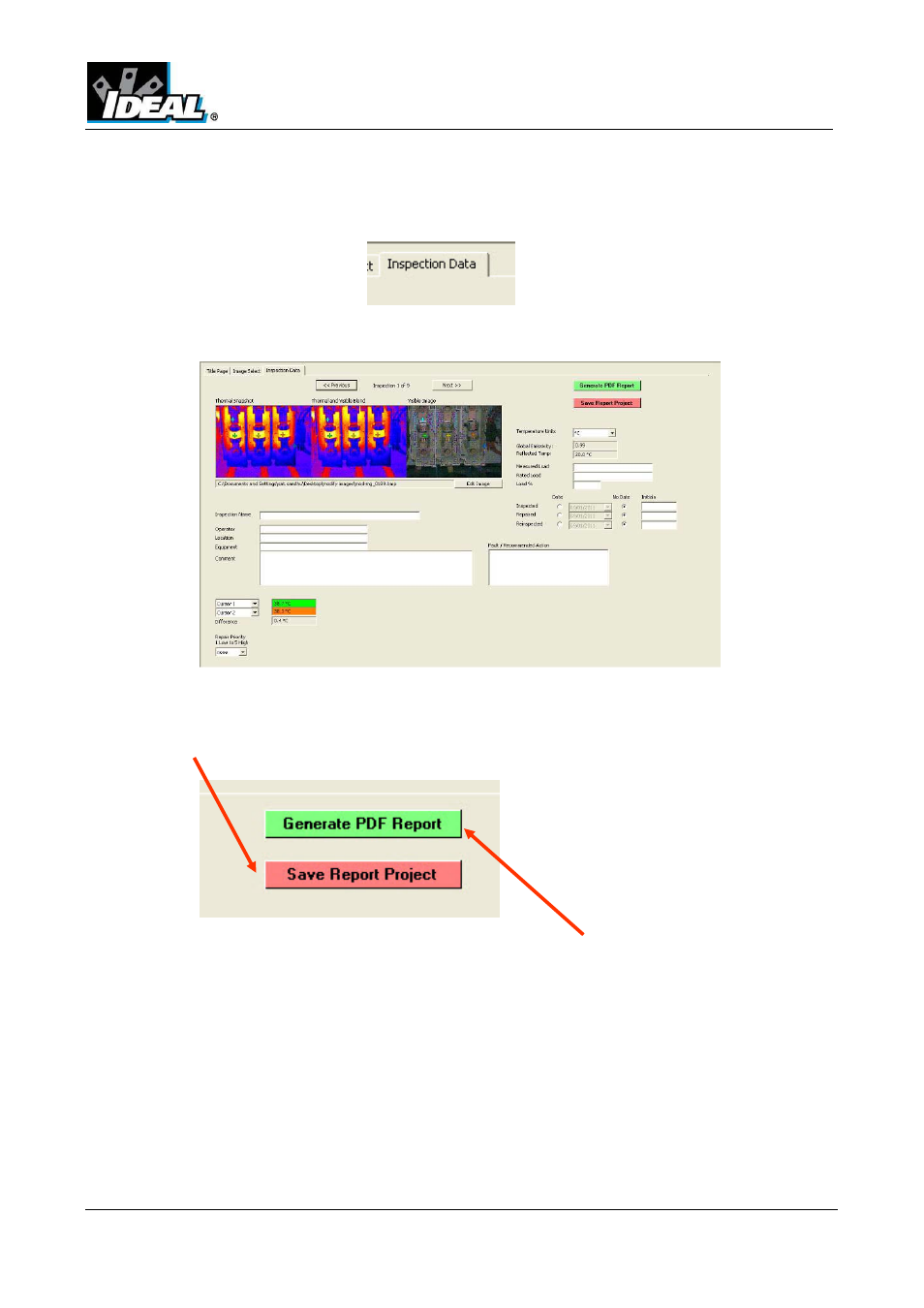 Inspection data tab, Thermalvision™ pro sw | Ideal ND-7609-3UK User Manual | Page 20 / 21