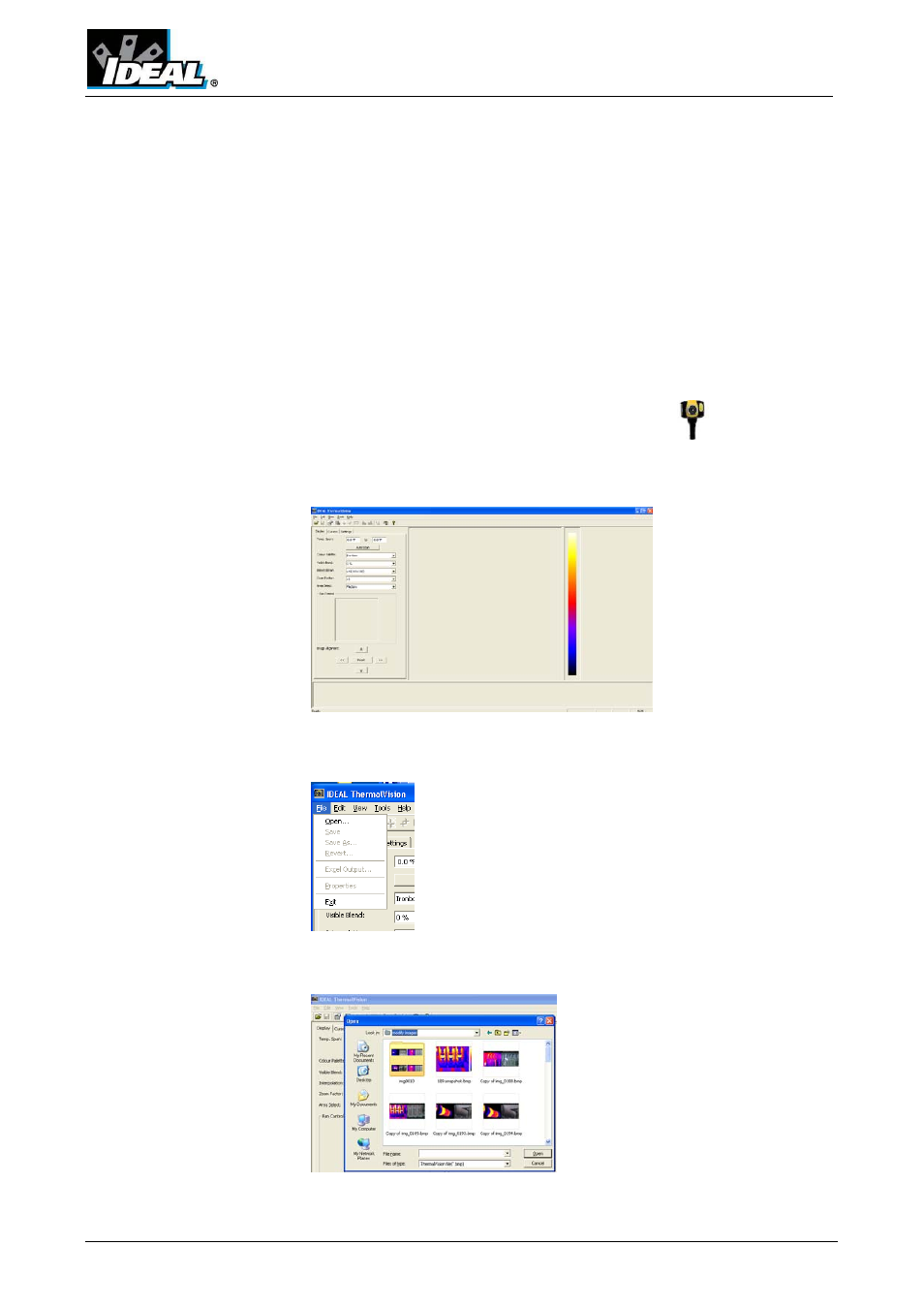 From micro-sd card, Using the thermalvision™ pro series software, Starting the software | Opening an image, Thermalvision™ pro sw | Ideal ND-7609-3UK User Manual | Page 4 / 21