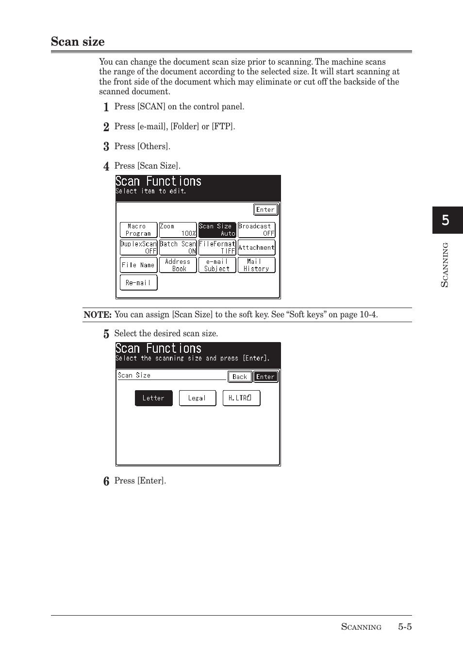 Scan size | Muratec MX-2030 User Manual | Page 159 / 396