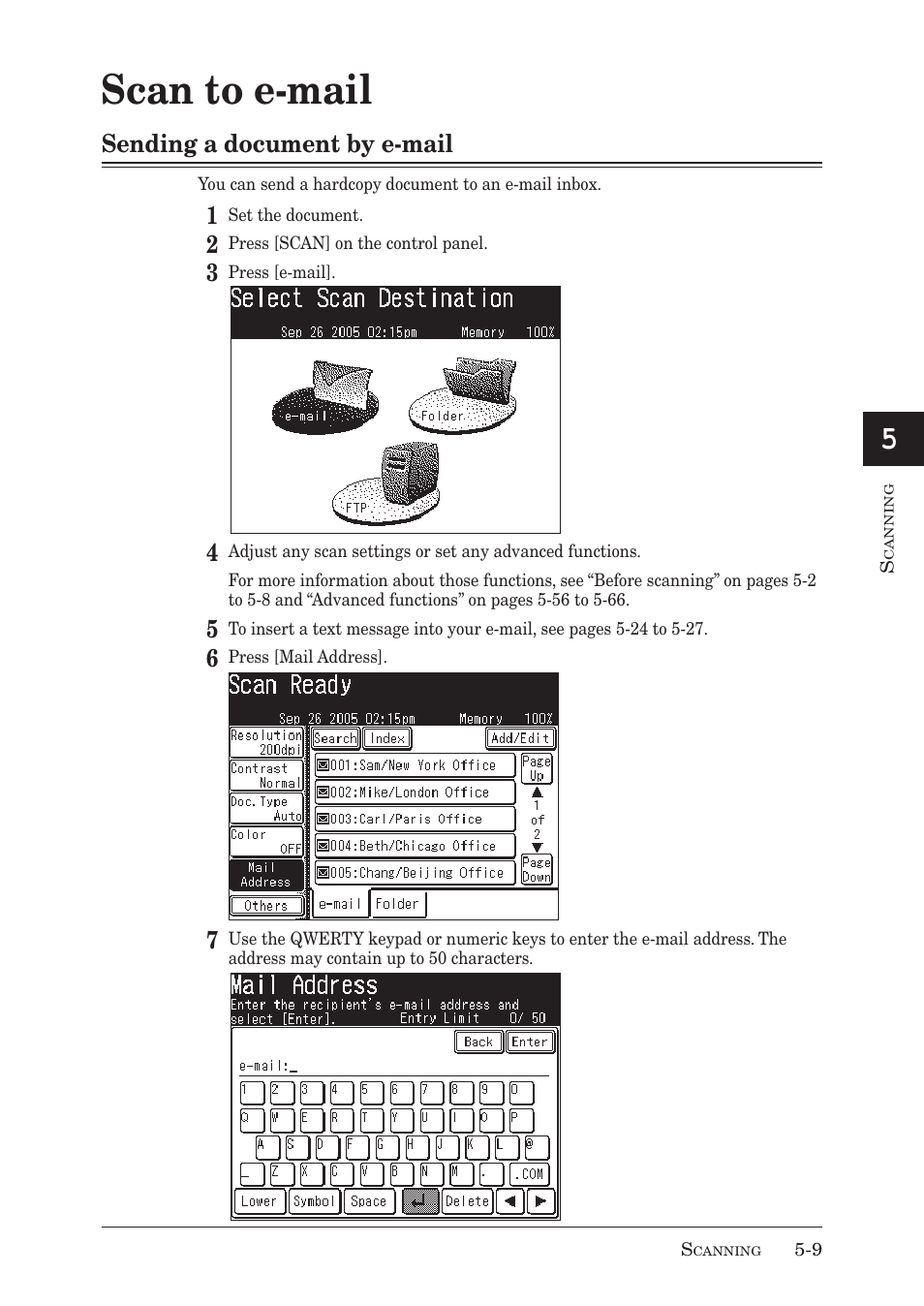 Scan to e-mail | Muratec MX-2030 User Manual | Page 163 / 396