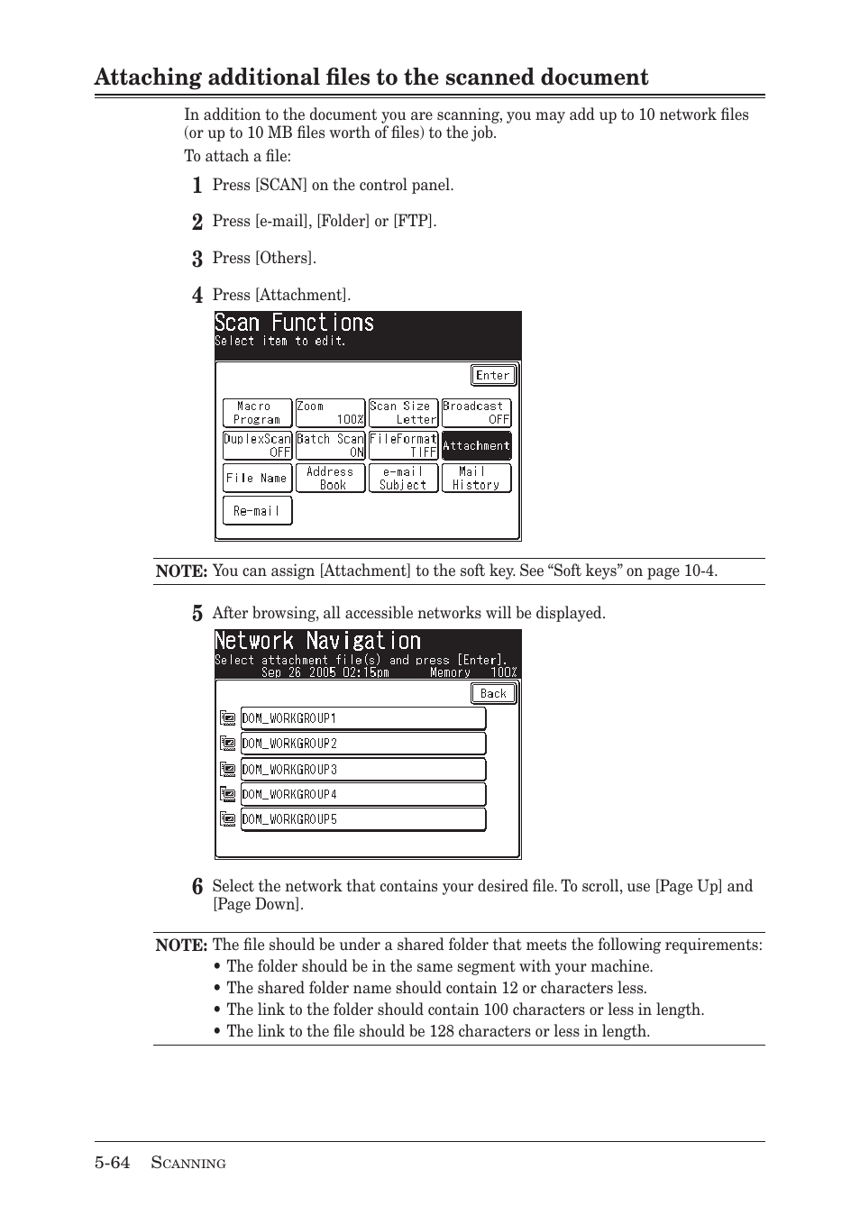 Attaching additional ﬁles to the scanned document | Muratec MX-2030 User Manual | Page 218 / 396