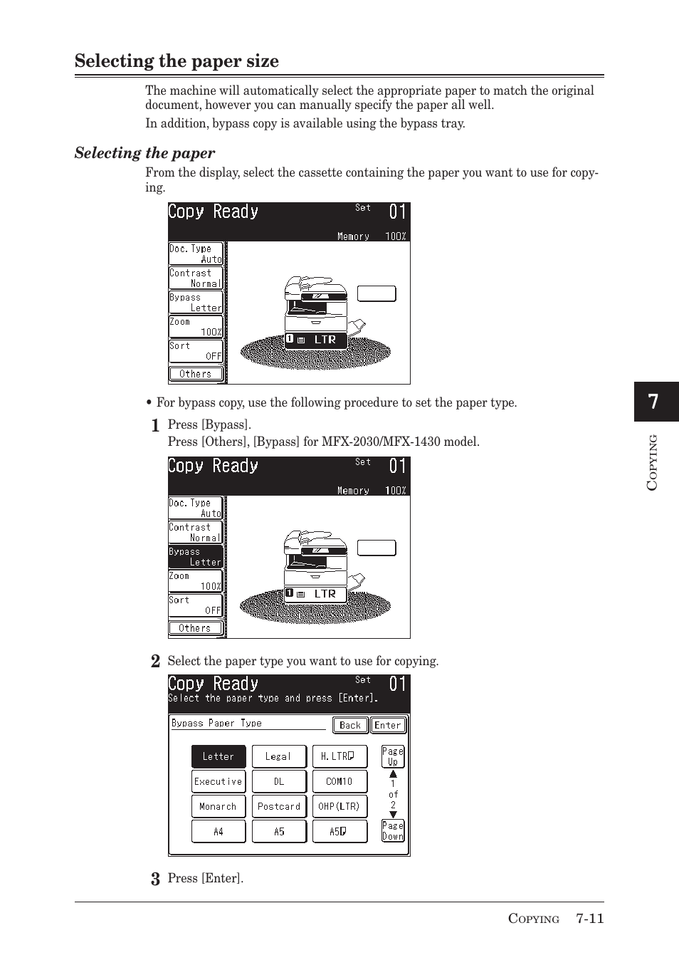Selecting the paper size | Muratec MX-2030 User Manual | Page 243 / 396