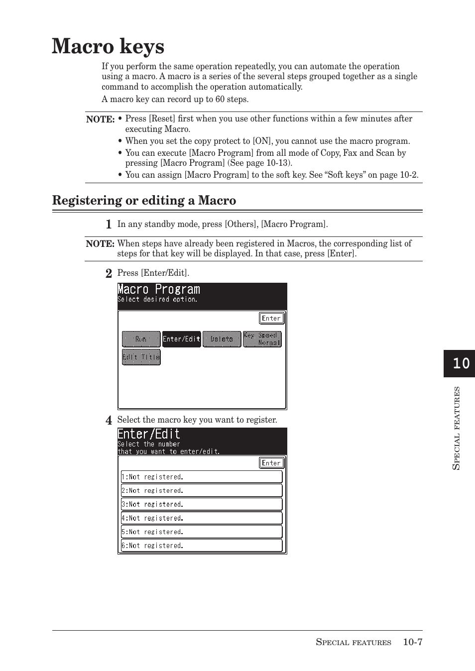 Macro keys, Registering or editing a macro | Muratec MX-2030 User Manual | Page 275 / 396