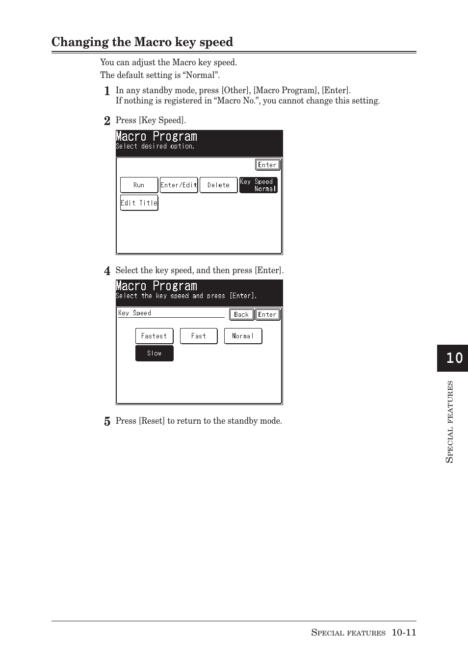 Changing the macro key speed | Muratec MX-2030 User Manual | Page 279 / 396