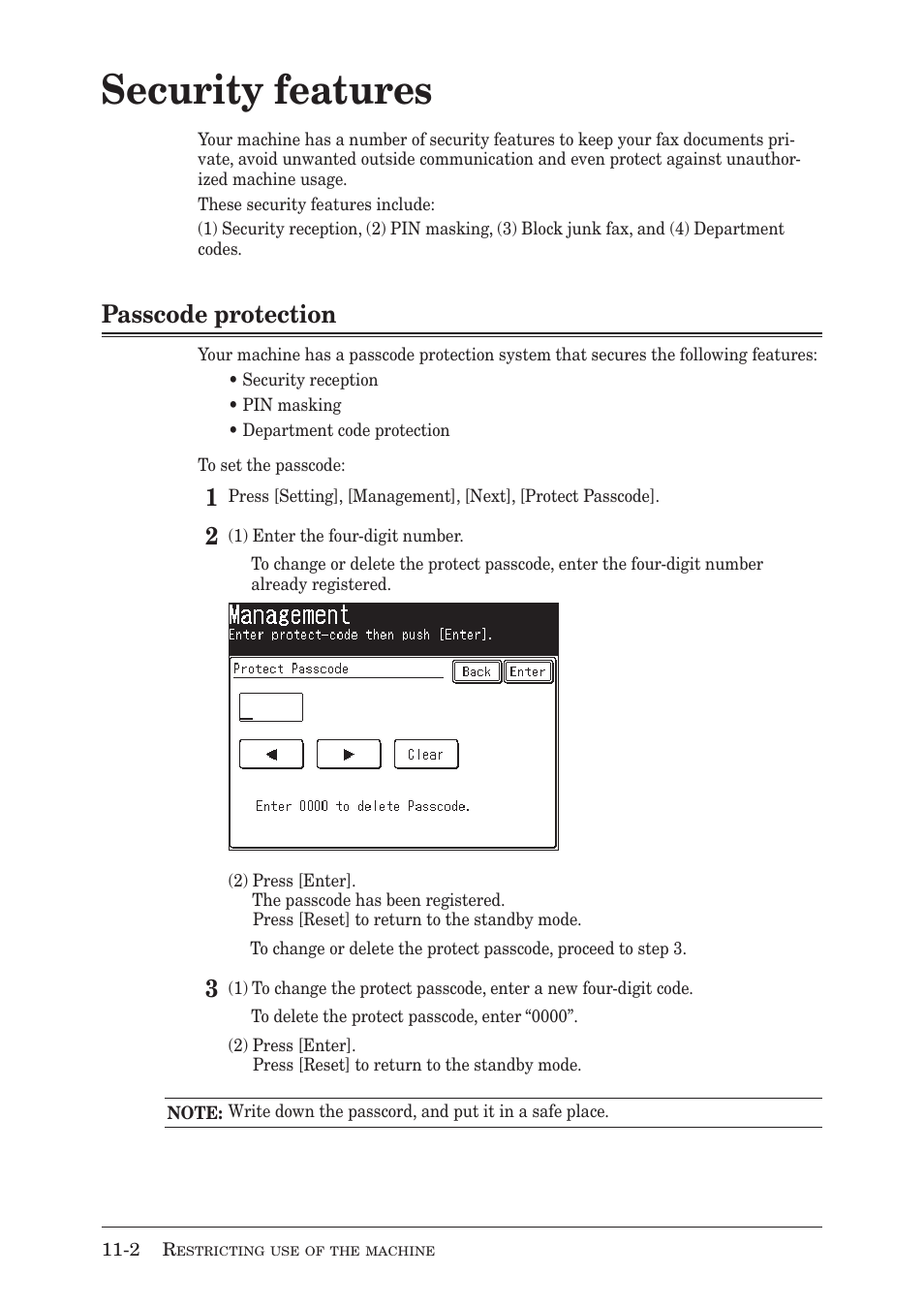 Security features, Passcode protection | Muratec MX-2030 User Manual | Page 310 / 396