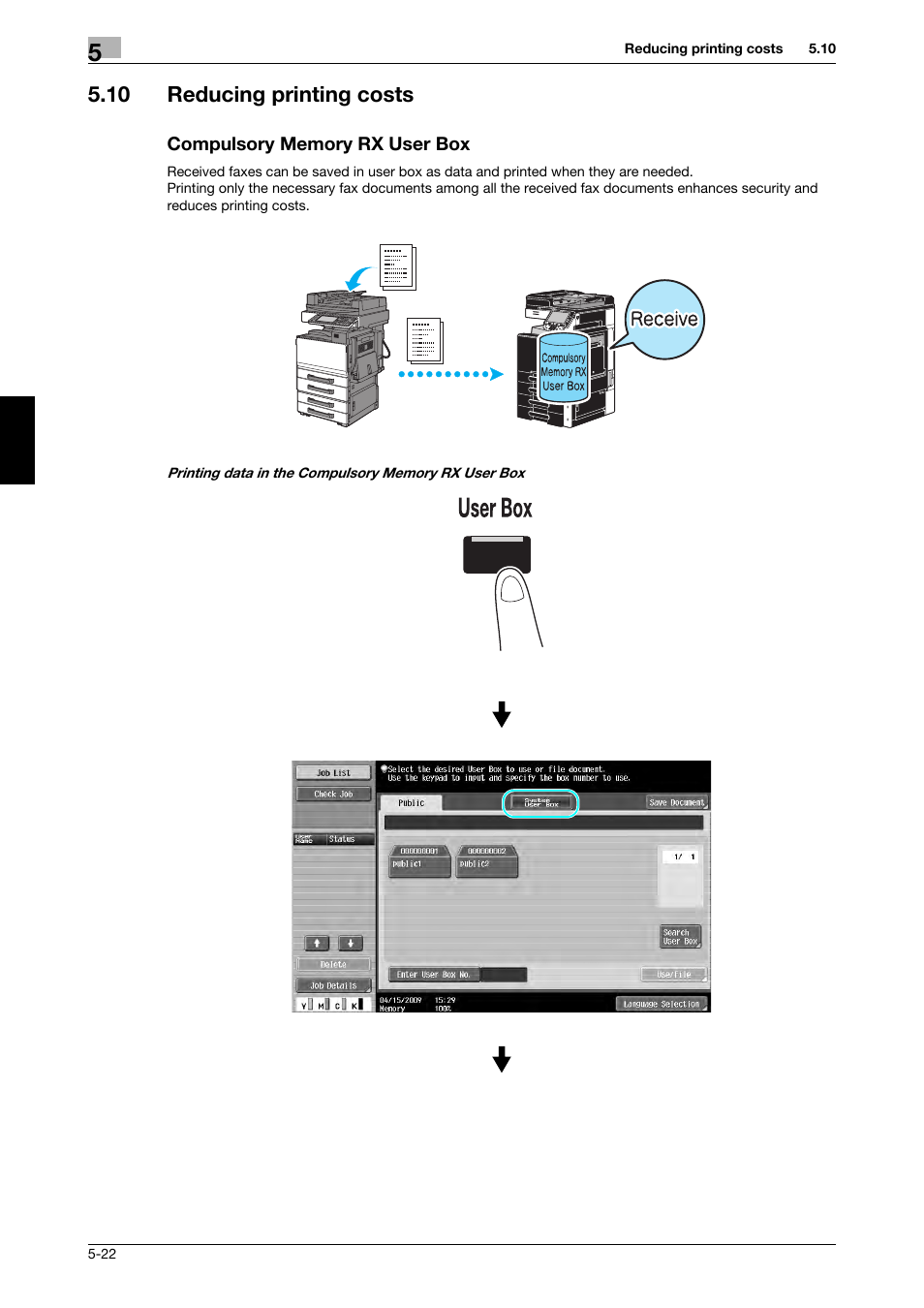 10 reducing printing costs, Compulsory memory rx user box | 321 Studios Muratec MFX-C2828 User Manual | Page 213 / 292