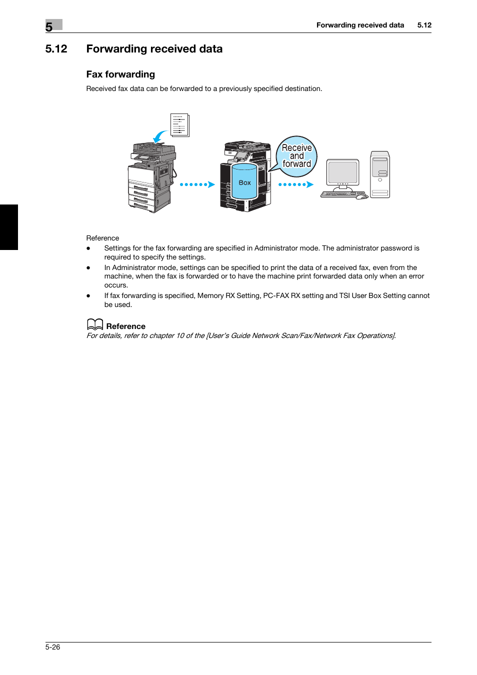 12 forwarding received data, Fax forwarding, Forwarding received data -26 fax forwarding -26 | 321 Studios Muratec MFX-C2828 User Manual | Page 217 / 292