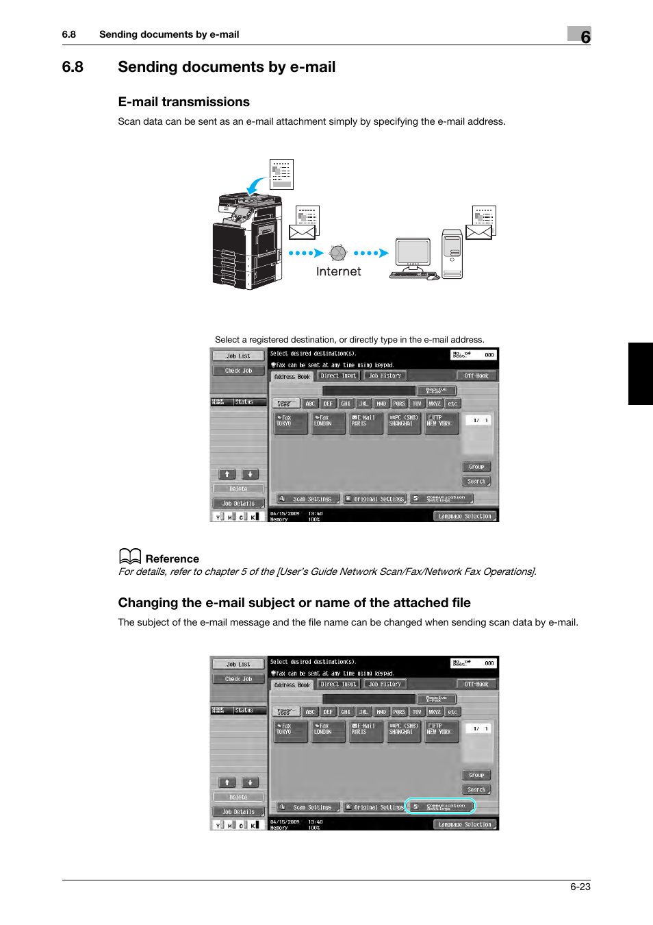8 sending documents by e-mail, E-mail transmissions | 321 Studios Muratec MFX-C2828 User Manual | Page 242 / 292