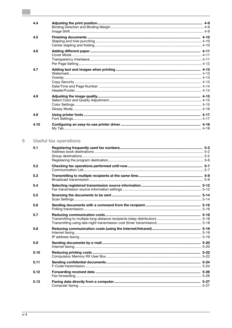 5useful fax operations | 321 Studios Muratec MFX-C2828 User Manual | Page 5 / 292