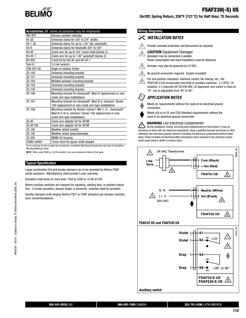 Dampertech_2010 174, Fsaf230(-s) us | Belimo FSAF24 User Manual | Page 4 / 8