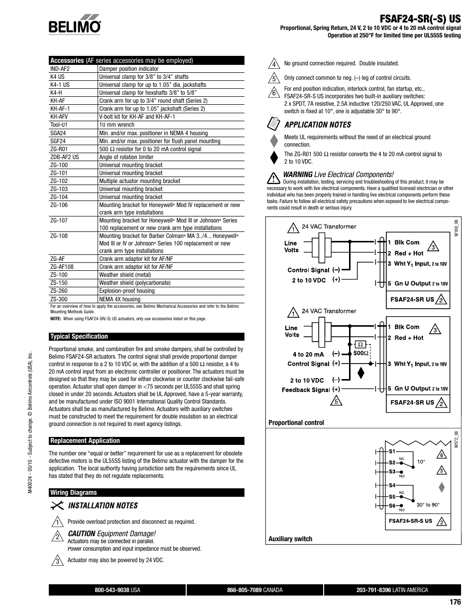 Dampertech_2010 176, Fsaf24-sr(-s) us | Belimo FSAF24 User Manual | Page 6 / 8