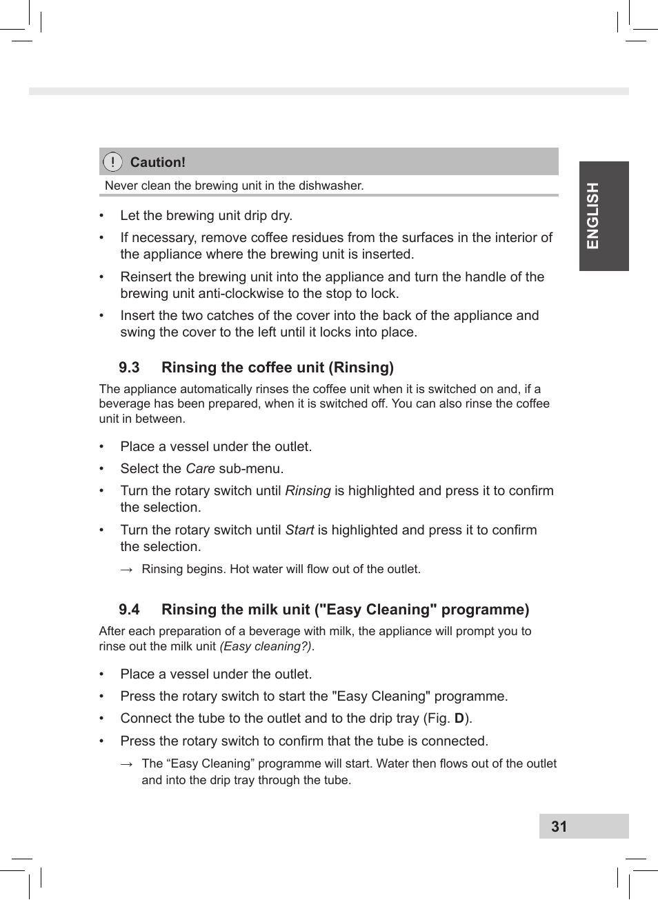 Melitta Caffeo CI User Manual | Page 33 / 240
