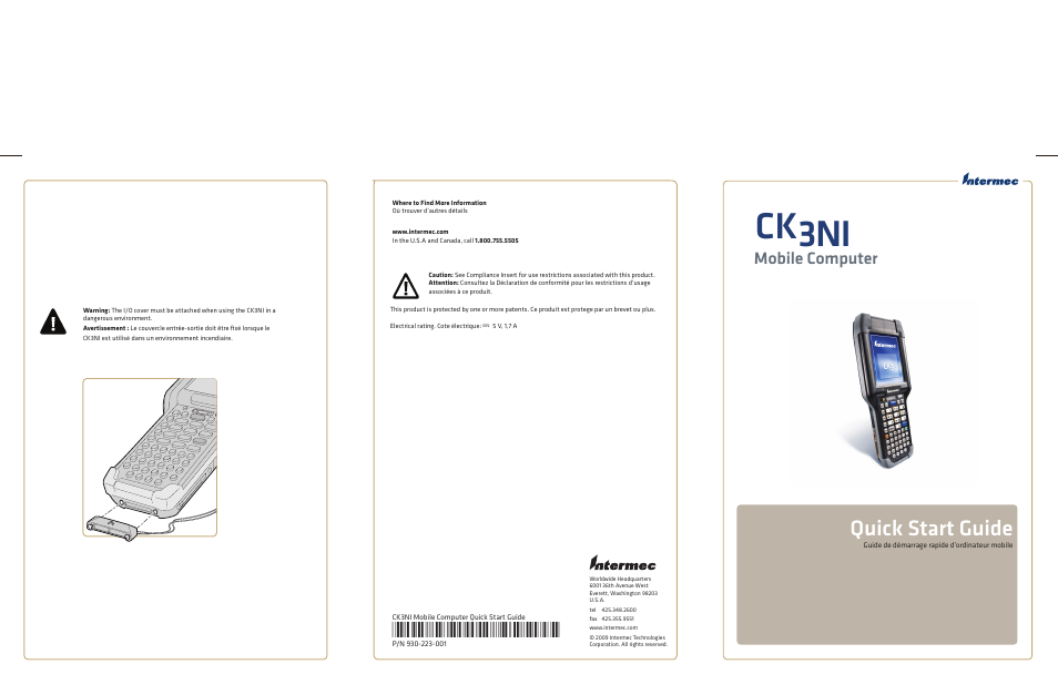 Intermec CK3NI User Manual | 2 pages