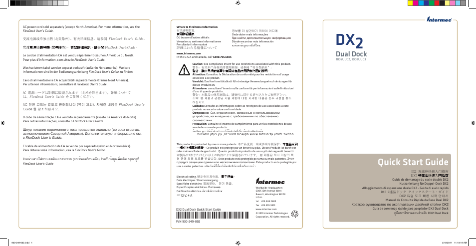 Intermec DX2 Start Guide User Manual | 2 pages