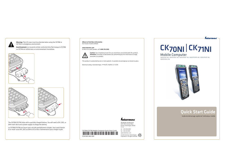 Intermec CK71NI User Manual | 2 pages