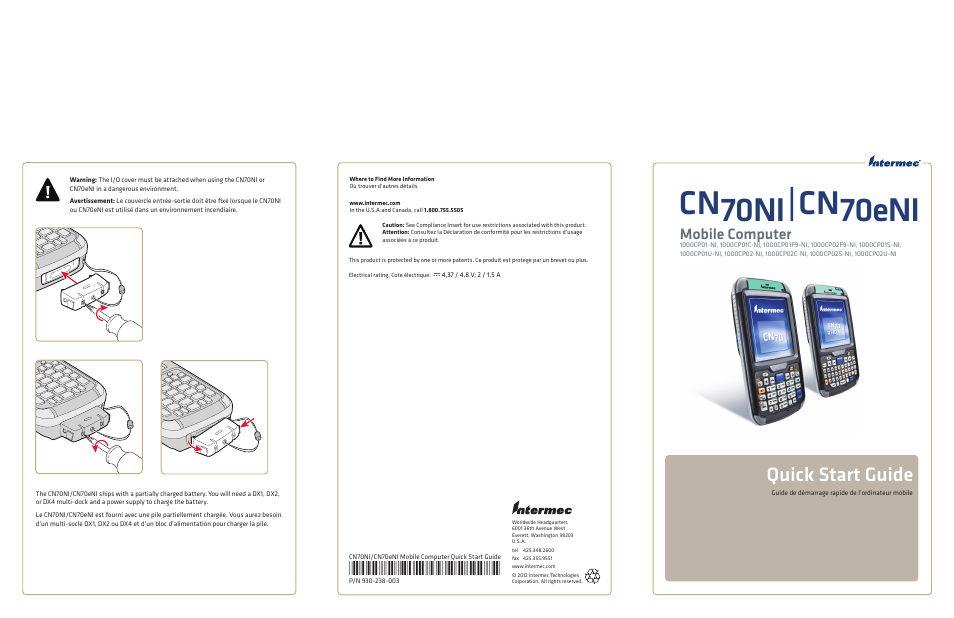 Intermec CN70eNI User Manual | 2 pages