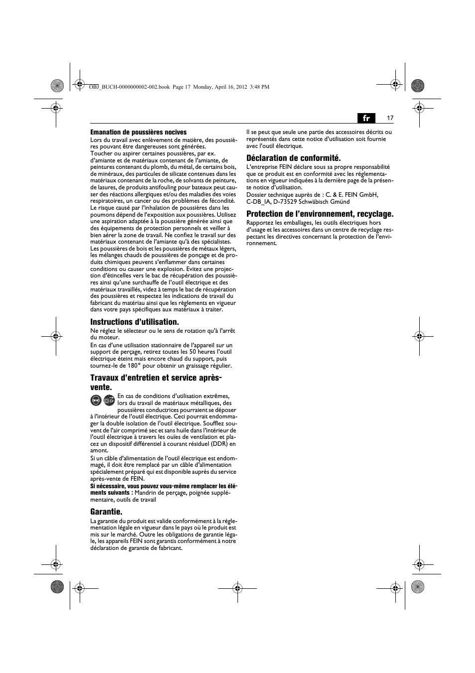 Fein BOP 13-2 User Manual | Page 17 / 110