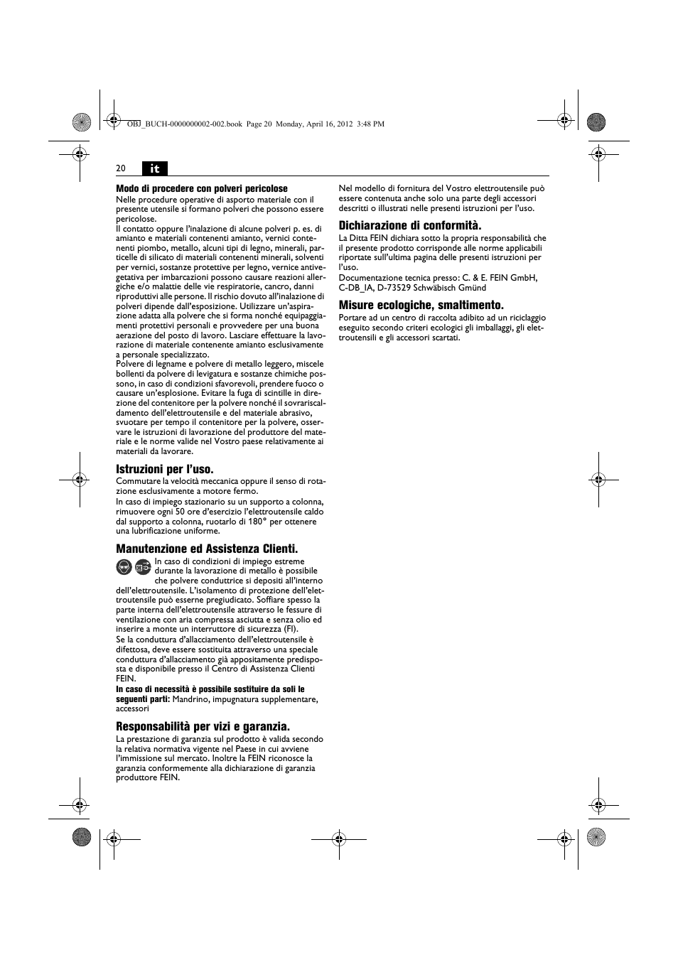 Fein BOP 13-2 User Manual | Page 20 / 110